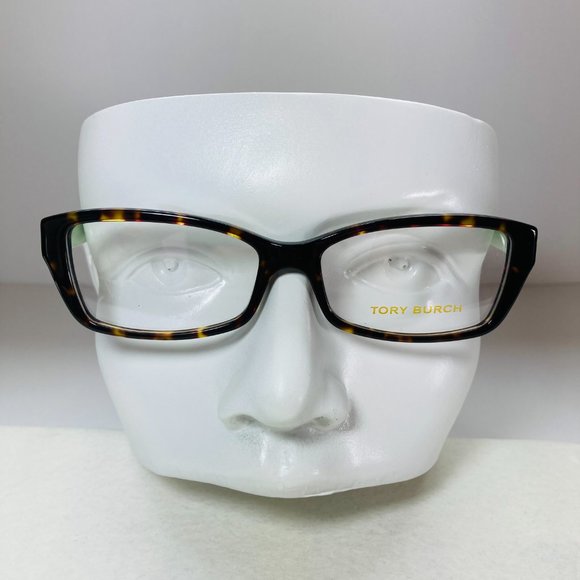 Tory Burch Rectangular Tortoise Brown & Green Mint Eyeglasses Frames NWOT